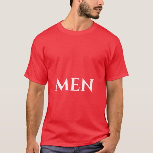 Aardige Mannen Tekst Rode Kleur Knap en Cool T-shirt (Voorkant)