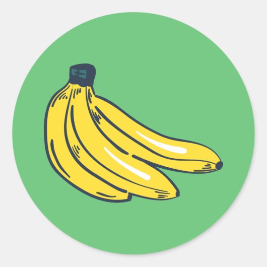 Aardige met de hand getekende banaan ronde sticker (Voorkant)