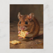 Aardige muis die eet briefkaart (Voorkant)
