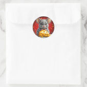 Aardige Muis met Kaas Ronde Sticker (Tas)