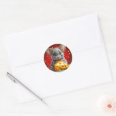 Aardige Muis met Kaas Ronde Sticker (Envelop)