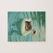 Aardige Muis op een Zwanenbad Float Legpuzzel (Horizontaal)
