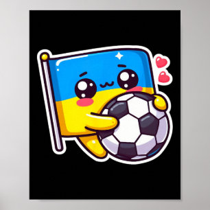 Aardige Oekraïense Bynner Fan Oekraïense Vlag Scha Poster