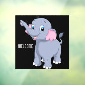 Aardige olifant warme en uitnodigende bord afbeeld raamsticker (Vel 3)