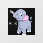 Aardige olifant warme en uitnodigende bord afbeeld raamsticker (Vel)