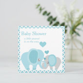 Aardige Olifanten, Uitnodiging voor Baby Shower vo (Staand voorkant)