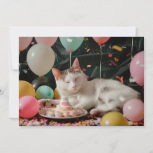 Aardige Ontwerp voor Kat Verjaardagsfeestje Kaart