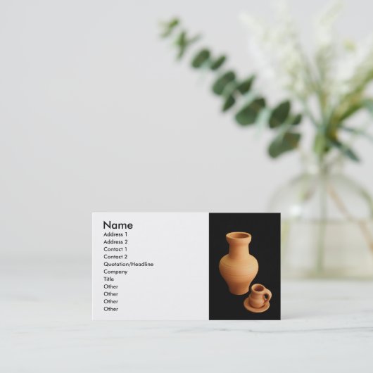 Aardige op zwarte achtergrond visitekaartje (Staand voorkant)