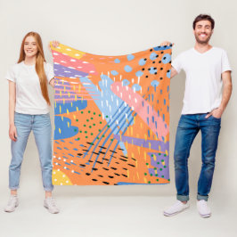 Aardige oranje abstract patroon lief aandoenlijk fleece deken