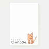Aardige oranje cartoon kat naam post-it® notes (Voorkant)