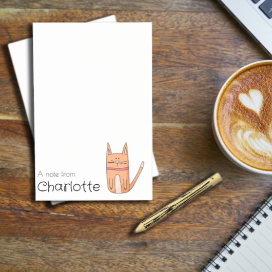 Aardige oranje cartoon kat naam post-it® notes