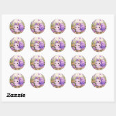 Aardige Paarse Slak Bloem Kawaii Sticker (Vel)