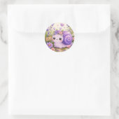 Aardige Paarse Slak Bloem Kawaii Sticker (Tas)
