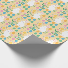Aardige paashaas en bloemen inpakpapier