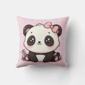 Aardige panda babykussen roze kussen (Achterkant)