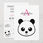 Aardige Panda Beer Feest Uitnodiging – Persoonlijk (Voorkant / Achterkant)