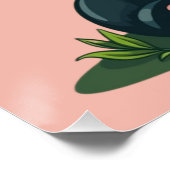 Aardige panda die bamboe omhelst, grappige cartoon perfect poster (Hoek)