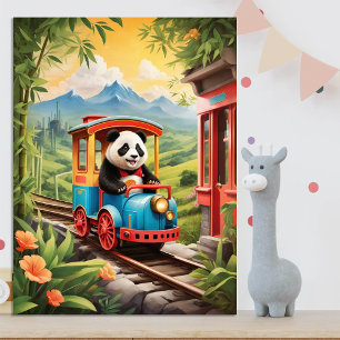 Aardige Pandatreinrit AI-kunst Poster