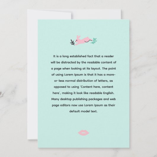 Aardige Pasen Typografie Konijn Pasen Kaart (Achterkant)