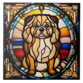 Aardige Pekingese Hond Keramische Tegel Tegeltje