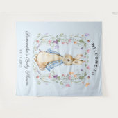 Aardige Peter Rabbit Wilde Bloemen Baby Shower Wandkleed (Voorkant (horizontaal))