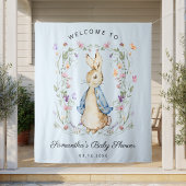 Aardige Peter Rabbit Wilde Bloemen Baby Shower Wandkleed