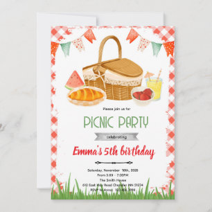Aardige picknickfeestthema uitnodiging