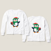 Aardige pinguïn gekleed voor Kerstmis (Voorkant /achterkant)