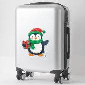 Aardige pinguïn gekleed voor Kerstmis Sticker (Koffer)