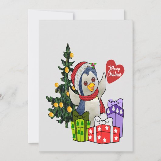 Aardige Pinguïn Kerstkaart (Voorkant)