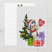 Aardige Pinguïn Kerstkaart (Voorkant / Achterkant)