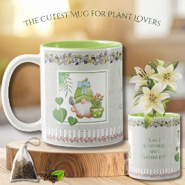 Aardige Plant Vriendelijkheid Groene Tuin Chique K Tweekleurige Koffiemok