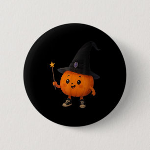 Aardige Pompoen Tovenaar Ronde Button 5,7 Cm