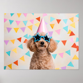 Aardige Poodle Feestje Poster