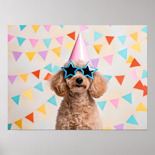 Aardige Poodle Feestje Poster (Voorkant)