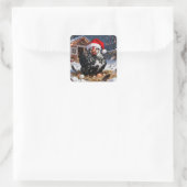 Aardige Poolse Kippetjes Kerst Vierkante Sticker (Tas)