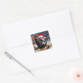 Aardige Poolse Kippetjes Kerst Vierkante Sticker (Envelop)