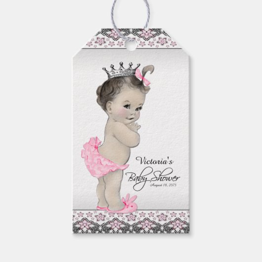 Aardige prinses baby shower cadeaulabel (Voorkant)