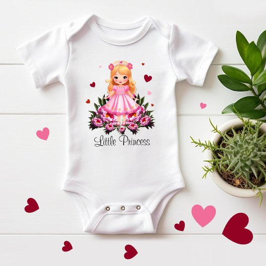 Aardige prinses met bloemen romper