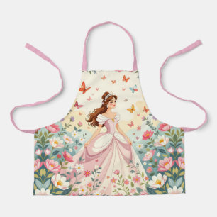 Aardige prinses met vlinders schort