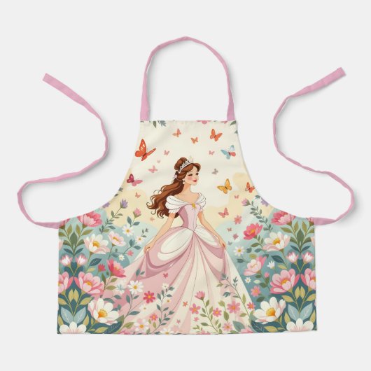 Aardige prinses met vlinders schort (Voorkant)