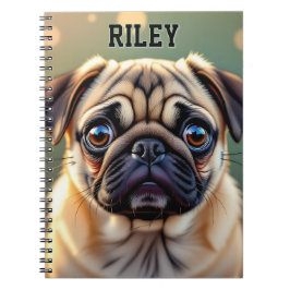 Aardige Pug Close-up | Persoonlijke Aantekeningen Notitieboek