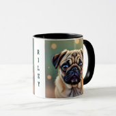 Aardige Pug Close-up | Persoonlijke Cute Hond Mok (Voorkant rechts)
