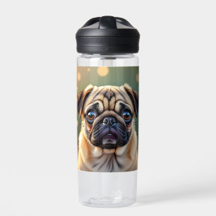 Aardige Pug Close-up Persoonlijke Cute Hond Waterfles