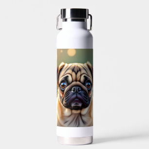 Aardige Pug Close-up Persoonlijke Cute Hond Waterfles