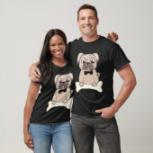 Aardige Pug met Zwarte Vlinderdas Illustratie 234 T-shirt (Unisex)