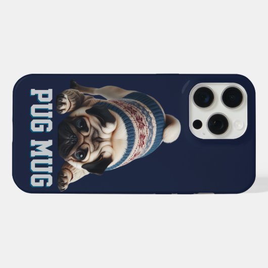 Aardige Pug - Wat een bek! iPhone Hoesje (Achterkant horizontaal)