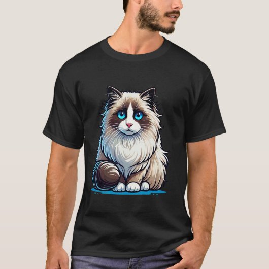 Aardige Ragdoll Kat Ontwerp T-shirt (Voorkant)