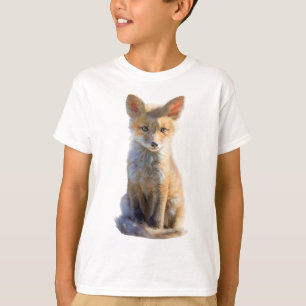 Aardige realistische rode vos kit illustratie kind t-shirt