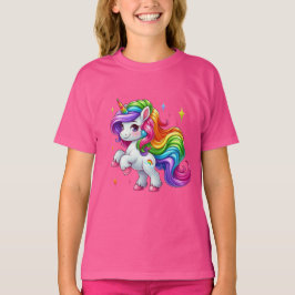 Aardige Regenboog Eenhoorn met Wolk & Regenboog Me T-shirt
